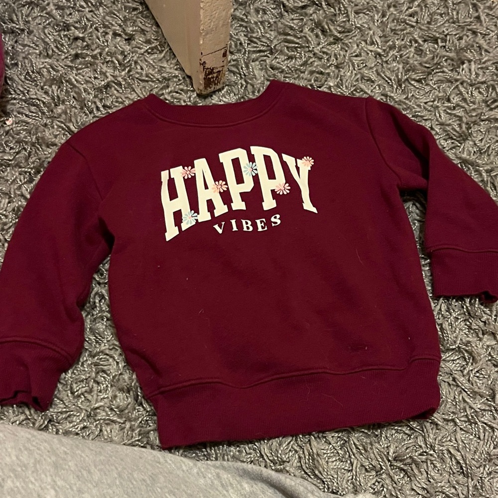 Jumping Beans Burgundy 'Happy Vibes' Sweatshirt